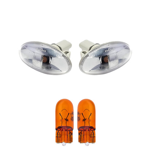 چراغ گلگیر خودرو قطعه سازان کبیر مدل LIGHT-207WH-30962 مناسب برای پژو 207 به همراه لامپ مجموعه 4 عددی