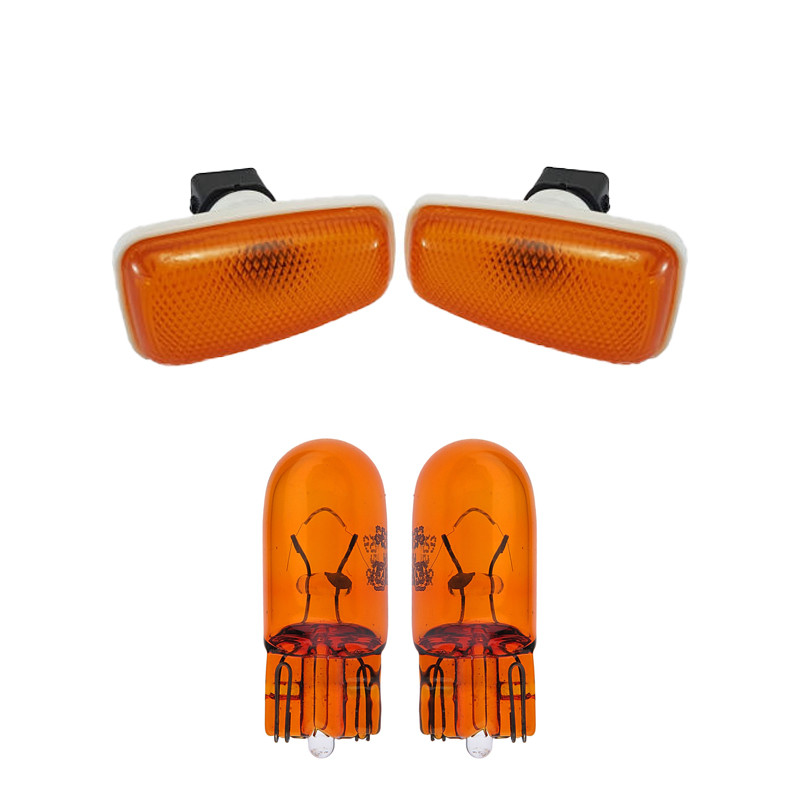 چراغ گلگیر خودرو قطعه سازان کبیر مدل LIGHT-PRIDEORG-30946 مناسب برای پراید به همراه لامپ مجموعه 4 عددی
